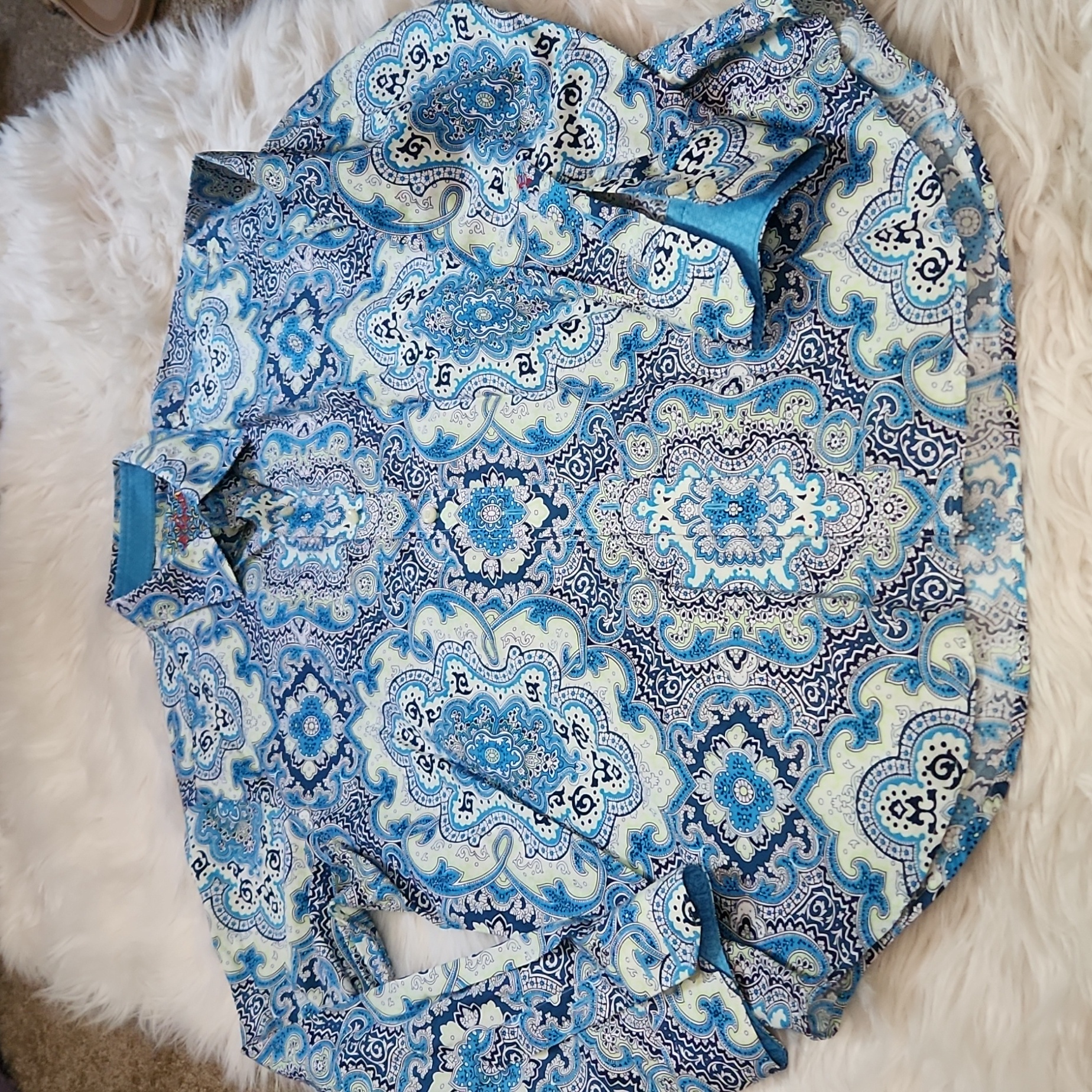 Robert Graham Blue Paisley Shirt- Large